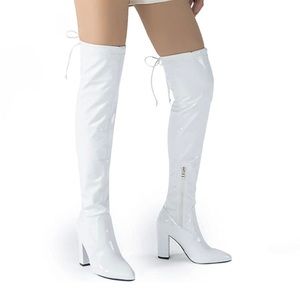 White Thigh High Boots